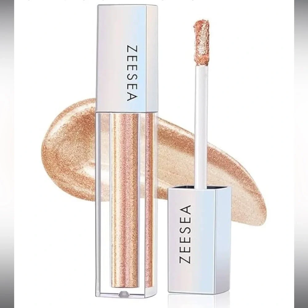 zeesea Glitter Galaxy Gold Liquid Eyeshadow Dazzling Shimmer 02 Garden of Eden